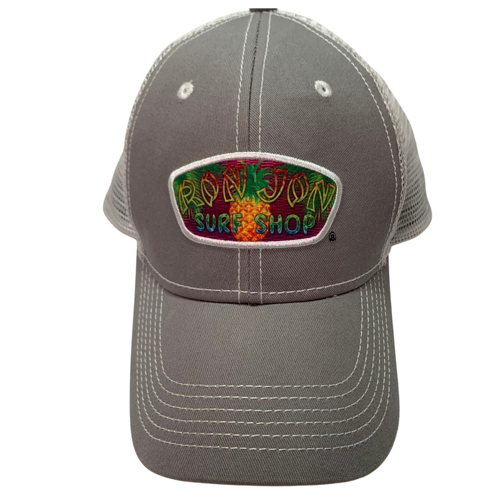 Ron Jon Surf Shop Cap Adjustable Myrtle Beach Gray Mesh Trucker Hat